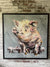 Rodney by Kate Rose – acrylic painting of a pig in a black shadow frame